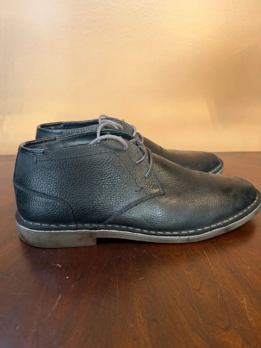 Men's‎ Black Leather Chukka Boots